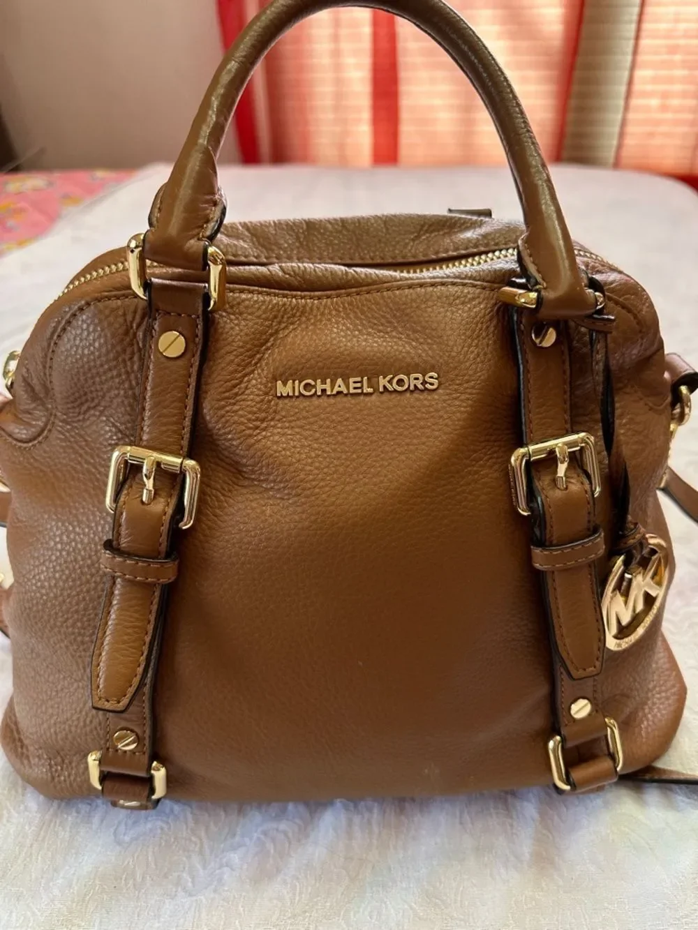MICHAEL KORS Bedford Satchel Bag Crossbody Bowler Brown